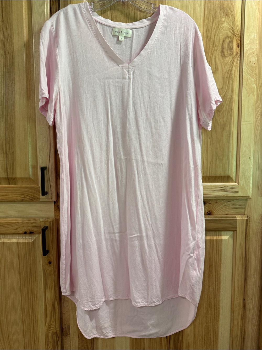 Anthropologie Cloth & Stone Size L Pale Pink Curved Hem High-Low Women’s Dress